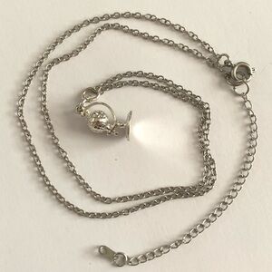 Sterling Silver Globe Charm Necklace - Silver